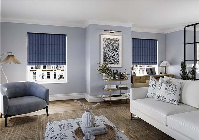 Portofino Stripe, Tide Blue - Roman Blind - Image 6